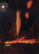 James Hamilton Burning Oil Well at Night oil painting picture wholesale